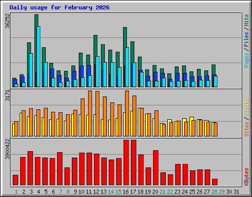 Daily usage for February 2026