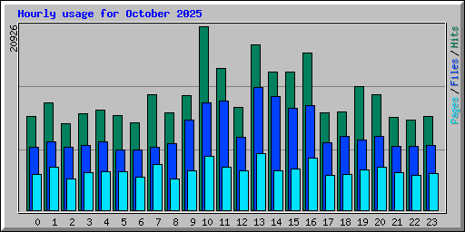 Hourly usage for October 2025